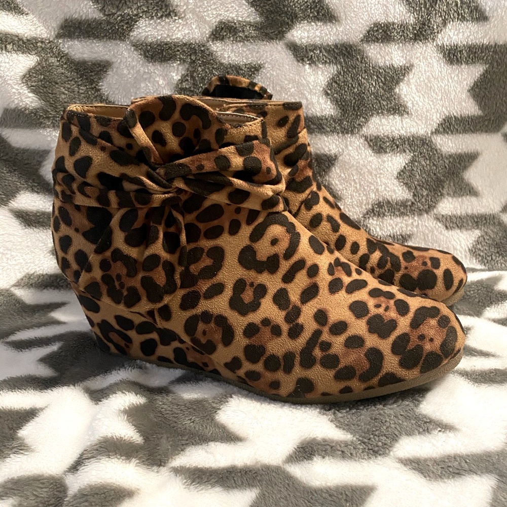 Leopard print booties